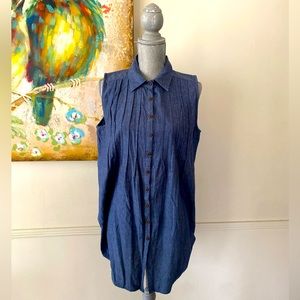 WD-NY💙BLUE💙 WOMEN SLEEVELESS TOP SIZE LARGE 🌟EUC🌟
